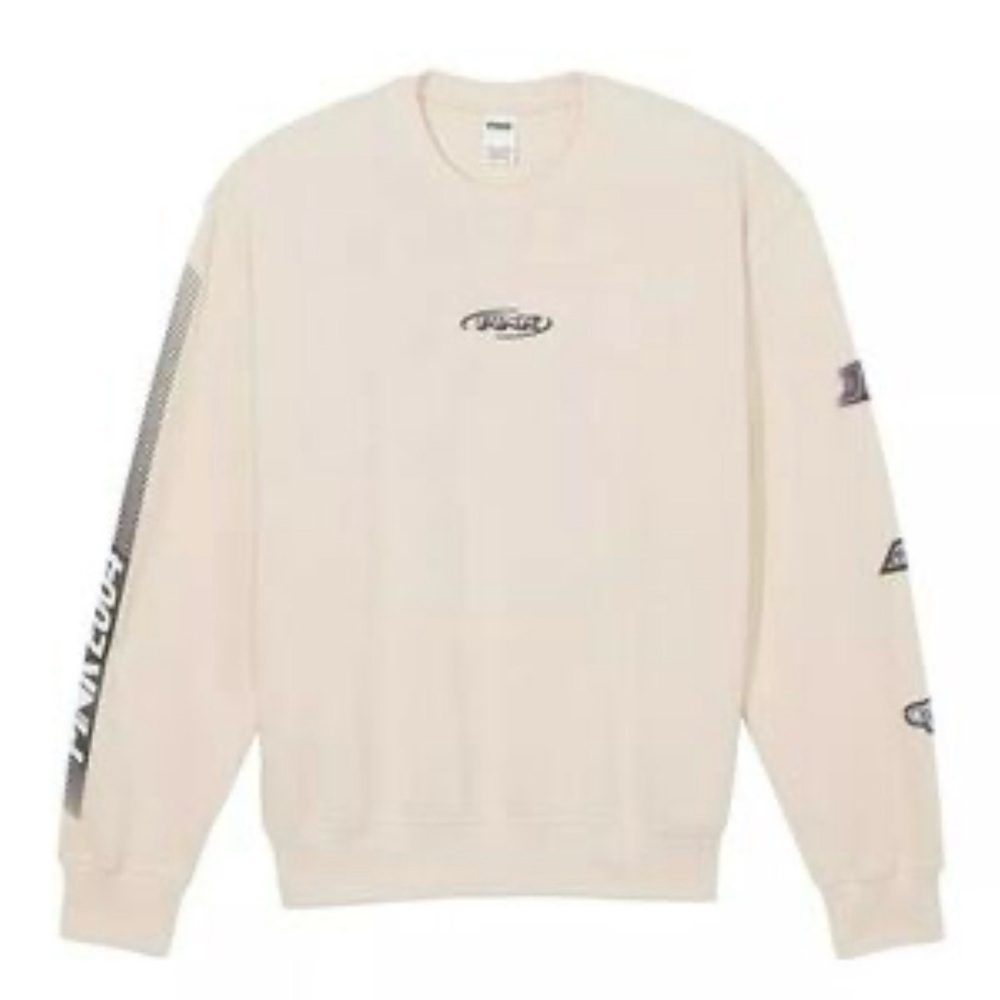 VS PINK Canvas Racing Series 3-Piece Crew Sweatshirt, Sweatpants, & Matching Tee - Picture 4 of 8